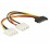 Delock SATA Strom Kabel 15pin SATA an 2x 4pin Molex Buchse 20cm