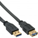 InLine USB 3.0 Flachkabel Verlängerung, Stecker / Buchse, schwarz, 0,5 m