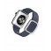 Apple Watch 38mm Edelstahlgehäuse mit Lederarmband mitternachtsblau medium
